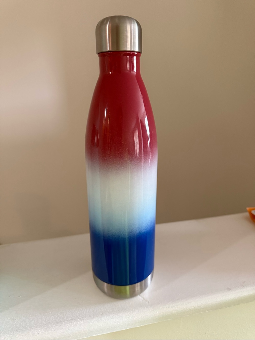 Red White Blue Ombre Insulated Stainless Water Bottle